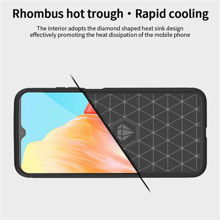 MOFI JK TPU Series-1 For Oppo A38 4G Slim-Fit TPU Case Carbon Fiber Texture Cell Phone Cover - Blue