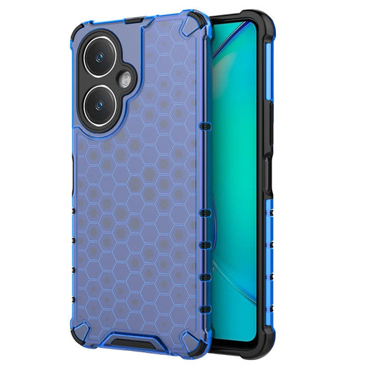 For vivo V27 4G Case TPU+PC Honeycomb Texture Mobile Phone Cover - Blue
