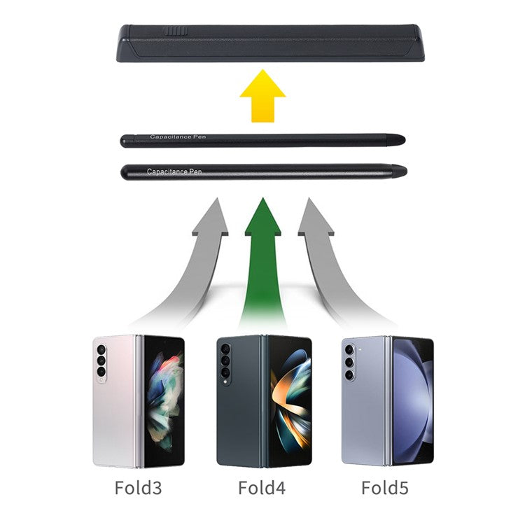 GKK For Samsung Galaxy Z Fold5 5G / Z Fold4 5G / Z Fold3 5G Capacitor Pen Case Magnetic Protective Cover (No Stylus) - Brown