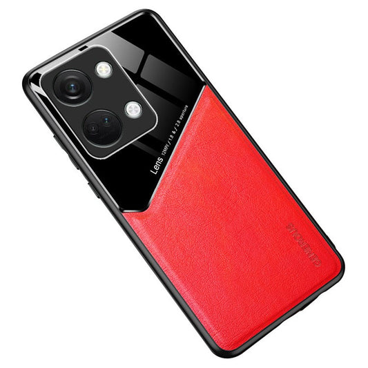For OnePlus Nord 3 5G / Ace 2V Case Drop-proof PU Leather Coated TPU+PC Phone Cover - Red
