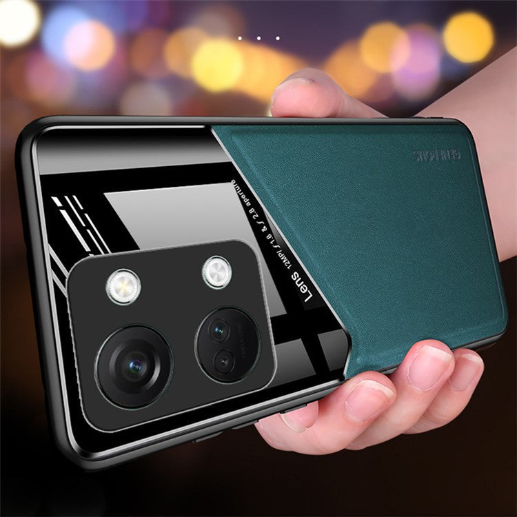 For OnePlus Nord 3 5G / Ace 2V Case Drop-proof PU Leather Coated TPU+PC Phone Cover - Black