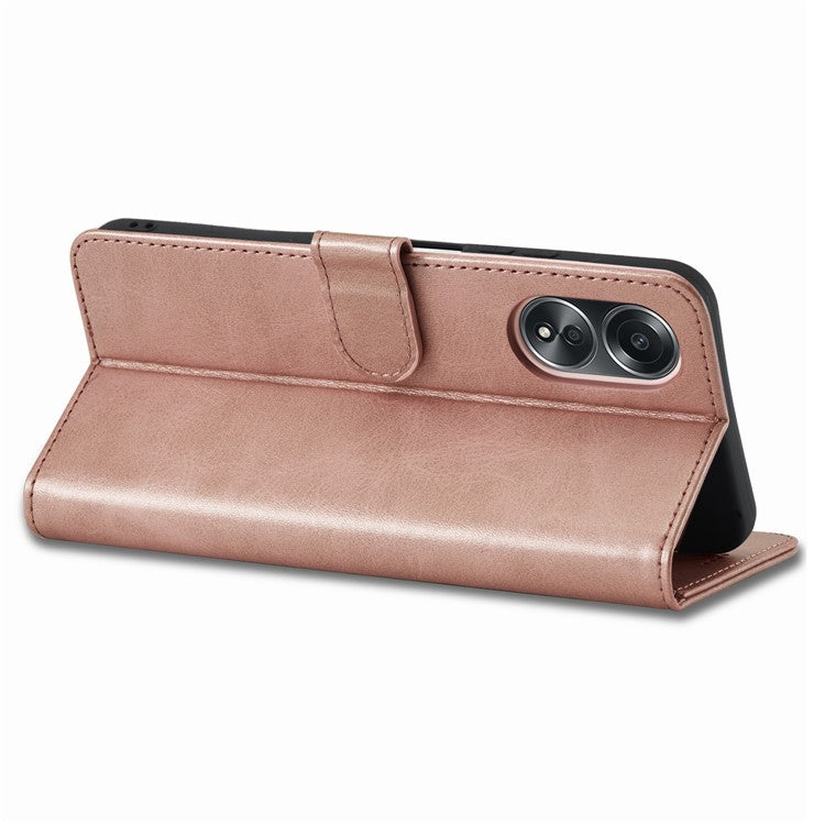 LC.IMEEKE For Oppo A38 4G / A18 4G Case Calf Texture Wallet Phone Leather Cover - Rose Gold