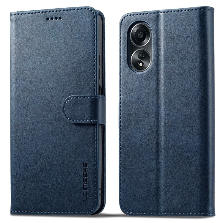 LC.IMEEKE For Oppo Reno8 T 4G Leather Case Wallet Stand Smartphone Cover - Blue
