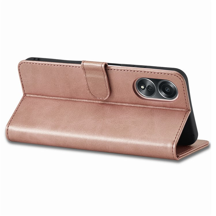 LC.IMEEKE For Oppo Reno8 T 4G Leather Case Wallet Stand Smartphone Cover - Rose Gold