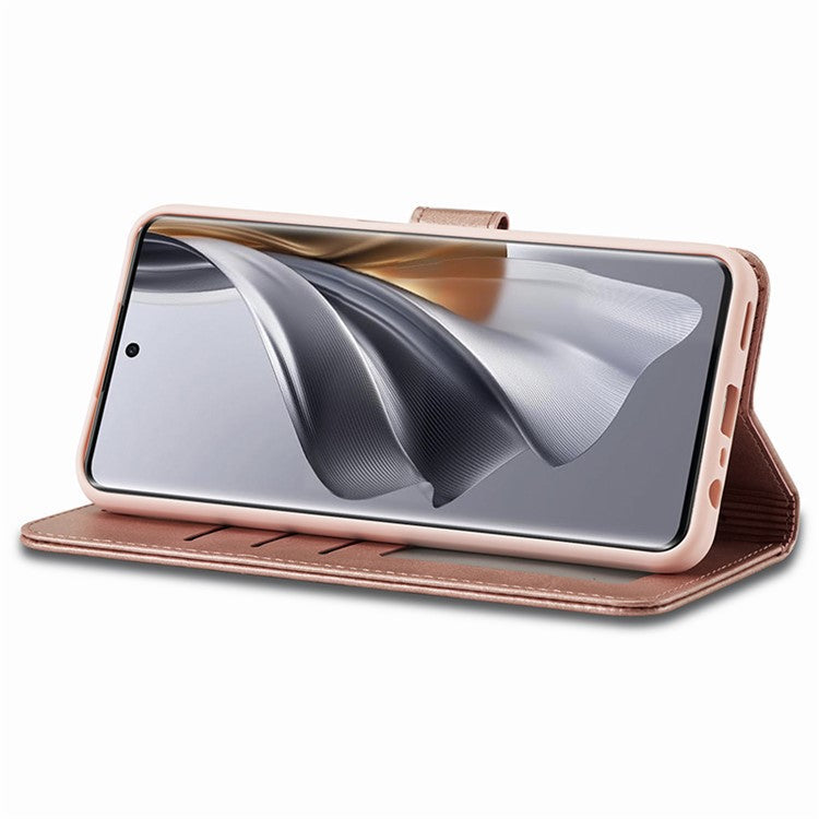 LC.IMEEKE For Oppo Reno10 Pro 5G (Global) / Reno10 5G (Global) Case PU Leather Stand Phone Wallet Cover - Rose Gold