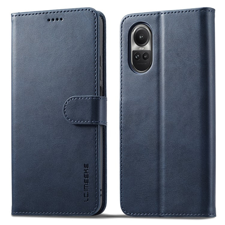 LC.IMEEKE For Oppo Reno10 Pro 5G (Global) / Reno10 5G (Global) Case PU Leather Stand Phone Wallet Cover - Blue