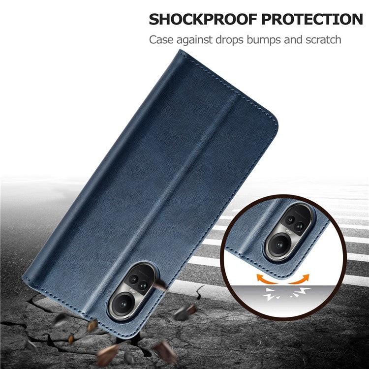 LC.IMEEKE For Oppo Reno10 Pro 5G (Global) / Reno10 5G (Global) Case PU Leather Stand Phone Wallet Cover - Blue