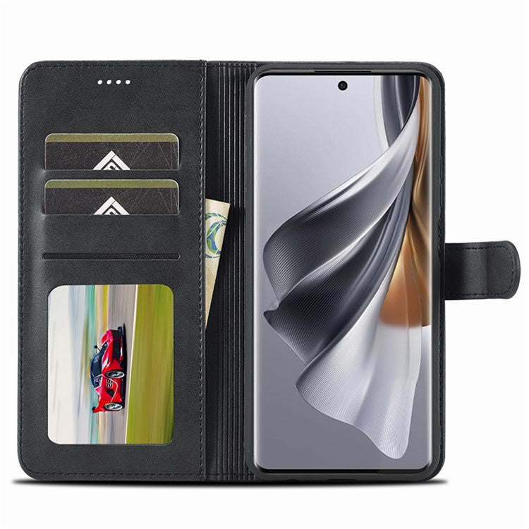 LC.IMEEKE For Oppo Reno10 Pro 5G (Global) / Reno10 5G (Global) Case PU Leather Stand Phone Wallet Cover - Black