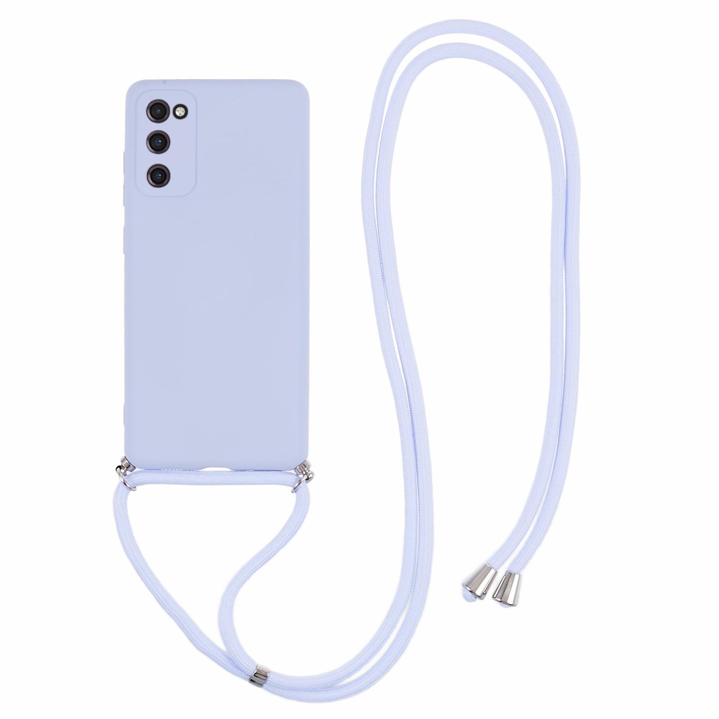 For Samsung Galaxy S20 FE / FE 5G / S20 Lite / S20 FE 2022 Case Rubberized TPU Cover with Long Lanyard - Light Purple