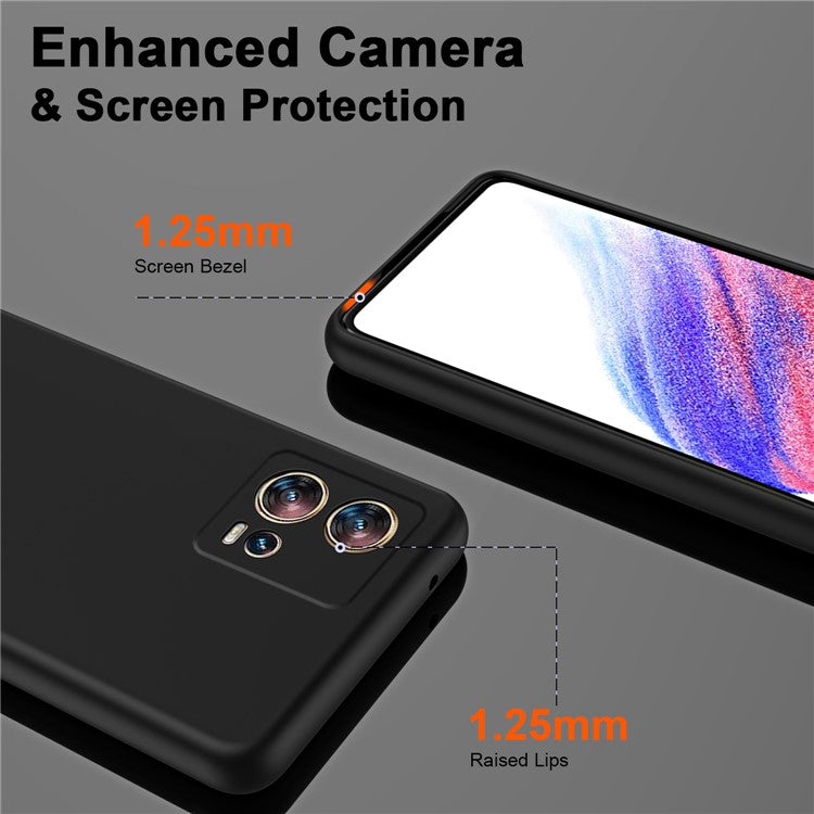 For Motorola Edge 30 Fusion 5G Case 2.2mm Rubberized TPU Phone Protective Cover - Black