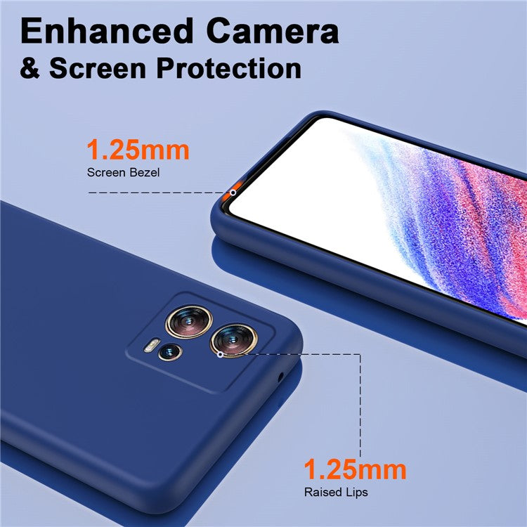 For Motorola Edge 30 Fusion 5G Case 2.2mm Rubberized TPU Phone Protective Cover - Blue