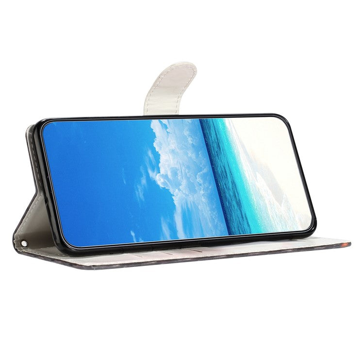 For Oppo A54 5G / A74 5G / A93 5G Case PU Leather 3D Pattern Wallet Phone Cover - Pink Blue Marble