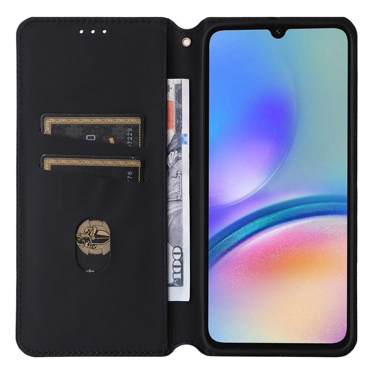 For Samsung Galaxy A05s 4G / M14 4G Case Magnetic Closing Leather Wallet Cover - Silver