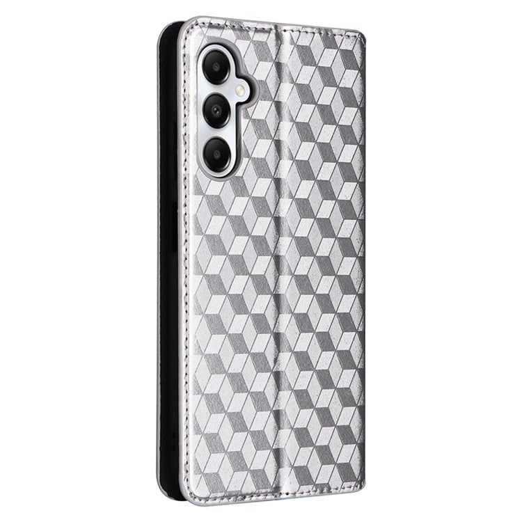 For Samsung Galaxy A05s 4G / M14 4G Case Magnetic Closing Leather Wallet Cover - Silver