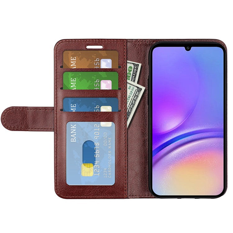 For Samsung Galaxy A05 4G Case Shockproof PU Leather Phone Cover - Brown