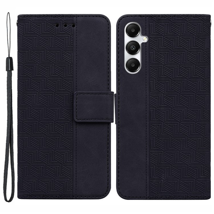 For Samsung Galaxy A05s 4G Case PU Leather Wallet Folding Stand Phone Cover - Black
