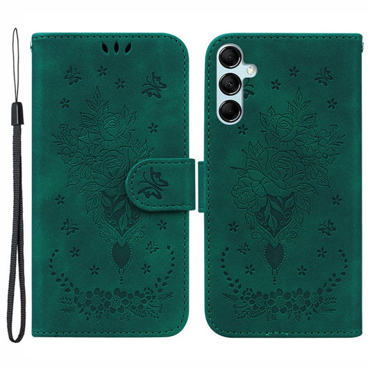 Imprinted Phone Cover for Samsung Galaxy A15 4G Case PU Leather Stand Phone Shell - Green