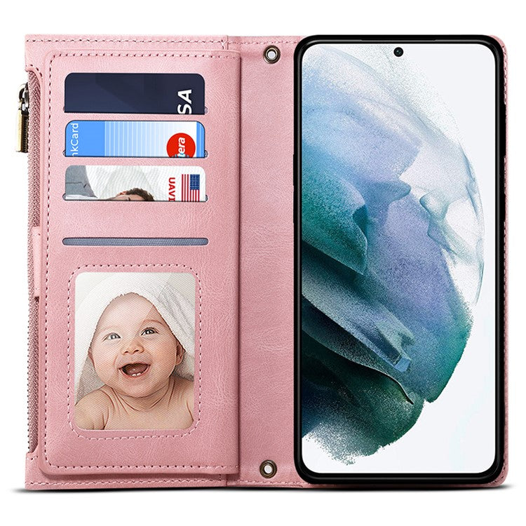 ESEBLE Star Series For Samsung Galaxy S24 Ultra Case Anti-drop Wallet Leather Phone Cover - Rose Gold