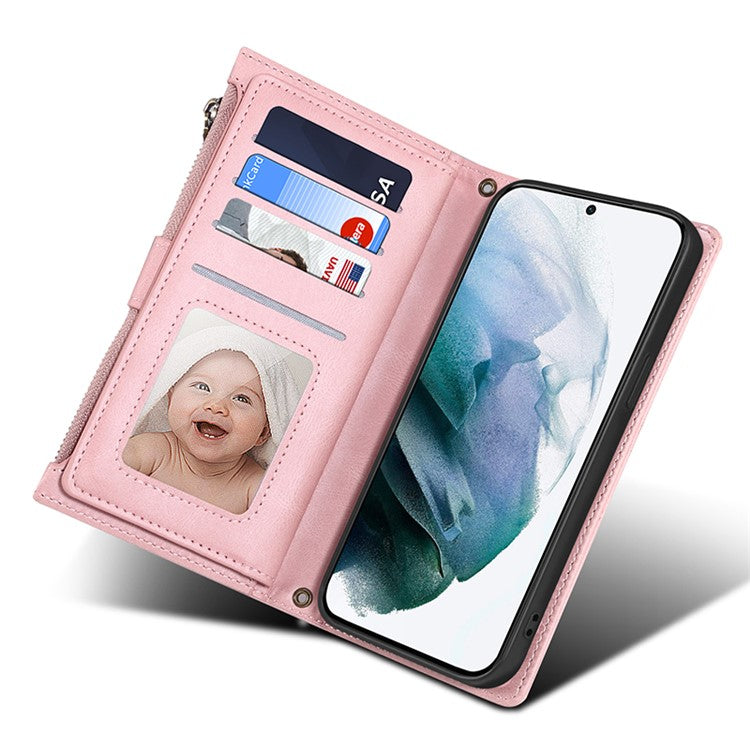 ESEBLE Star Series For Samsung Galaxy S24 Ultra Case Anti-drop Wallet Leather Phone Cover - Rose Gold