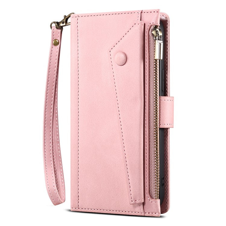ESEBLE Star Series For Samsung Galaxy S24 Ultra Case Anti-drop Wallet Leather Phone Cover - Rose Gold