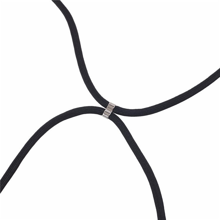 For OnePlus Ace 2V / Nord 3 5G Case TPU Fiber Lining Protective Phone Cover with Long Lanyard - Black