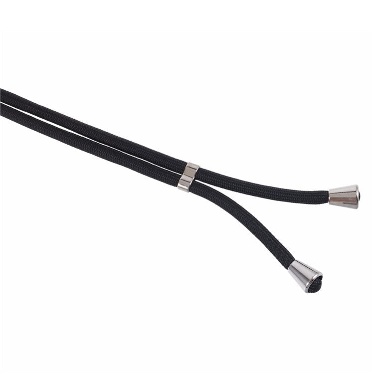 For OnePlus Ace 2V / Nord 3 5G Case TPU Fiber Lining Protective Phone Cover with Long Lanyard - Black