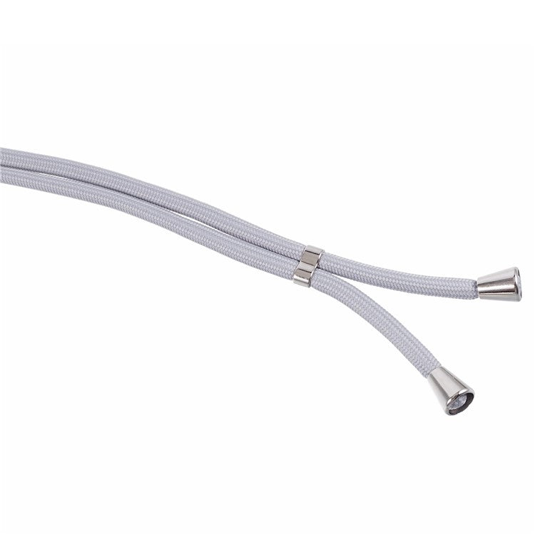 For OnePlus Ace 2V / Nord 3 5G Case TPU Fiber Lining Protective Phone Cover with Long Lanyard - Lavender Grey