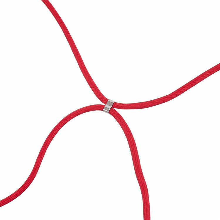 For OnePlus Ace 2V / Nord 3 5G Case TPU Fiber Lining Protective Phone Cover with Long Lanyard - Red