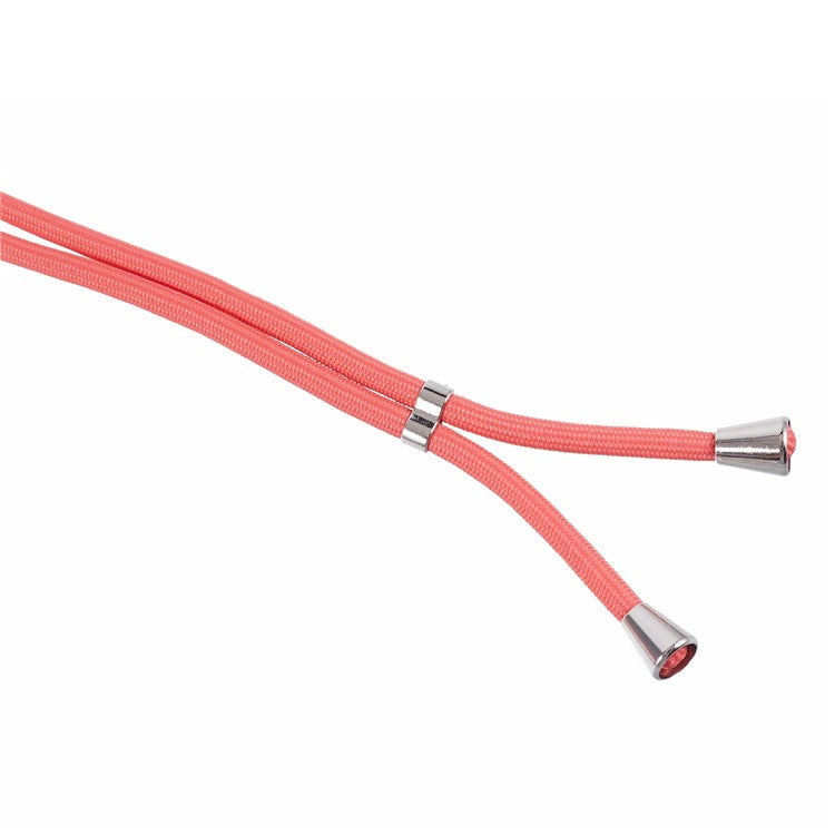 For OnePlus Ace 2V / Nord 3 5G Case TPU Fiber Lining Protective Phone Cover with Long Lanyard - Hawthorn Red