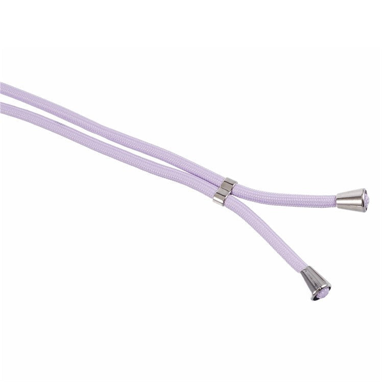 For OnePlus Ace 2V / Nord 3 5G Case TPU Fiber Lining Protective Phone Cover with Long Lanyard - Light Purple