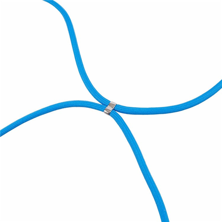 For OnePlus Ace 2V / Nord 3 5G Case TPU Fiber Lining Protective Phone Cover with Long Lanyard - Sapphire