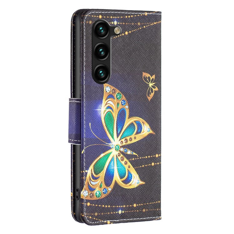 For Samsung Galaxy S24+ Case Magnetic Clasp Leather Wallet Cover - Jewelry Butterfly