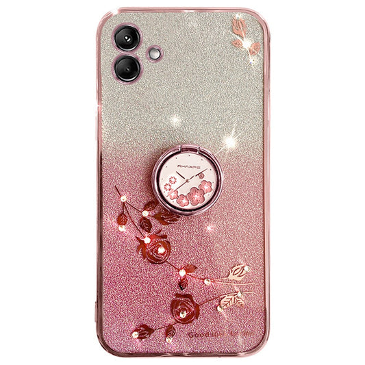 KADEM For Samsung Galaxy F14 5G / M14 5G TPU Case Glitter Cellphone Kickstand Cover - Rose Gold