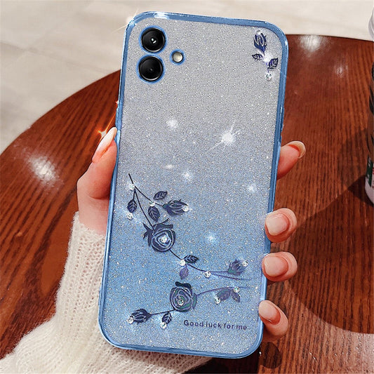 KADEM For Samsung Galaxy F14 5G / M14 5G Case TPU Flower Pattern Phone Back Cover - Blue