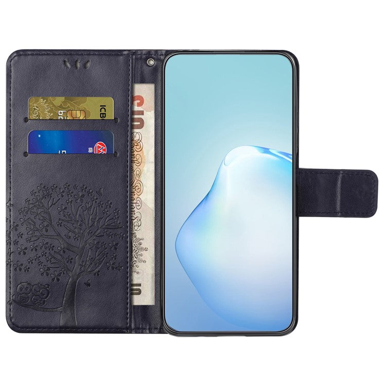 For Samsung Galaxy S24 Case Imprinted Leather Flip Stand Phone Cover with Wallet - Dark Purple
