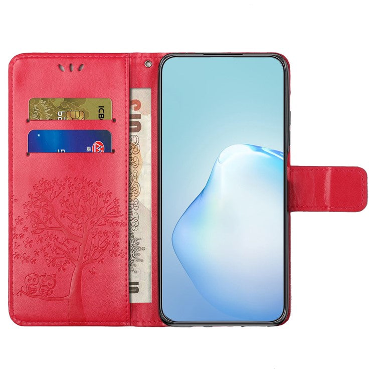 For Samsung Galaxy S24 Case Imprinted Leather Flip Stand Phone Cover with Wallet - Red