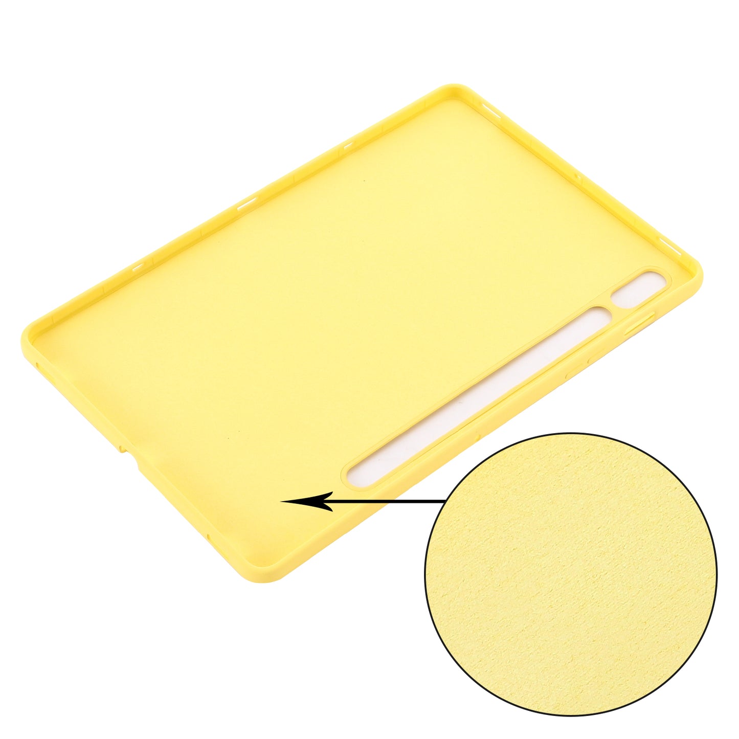 For Samsung Galaxy Tab S9 FE Case Microfiber Lining Liquid Silicone Cover - Yellow