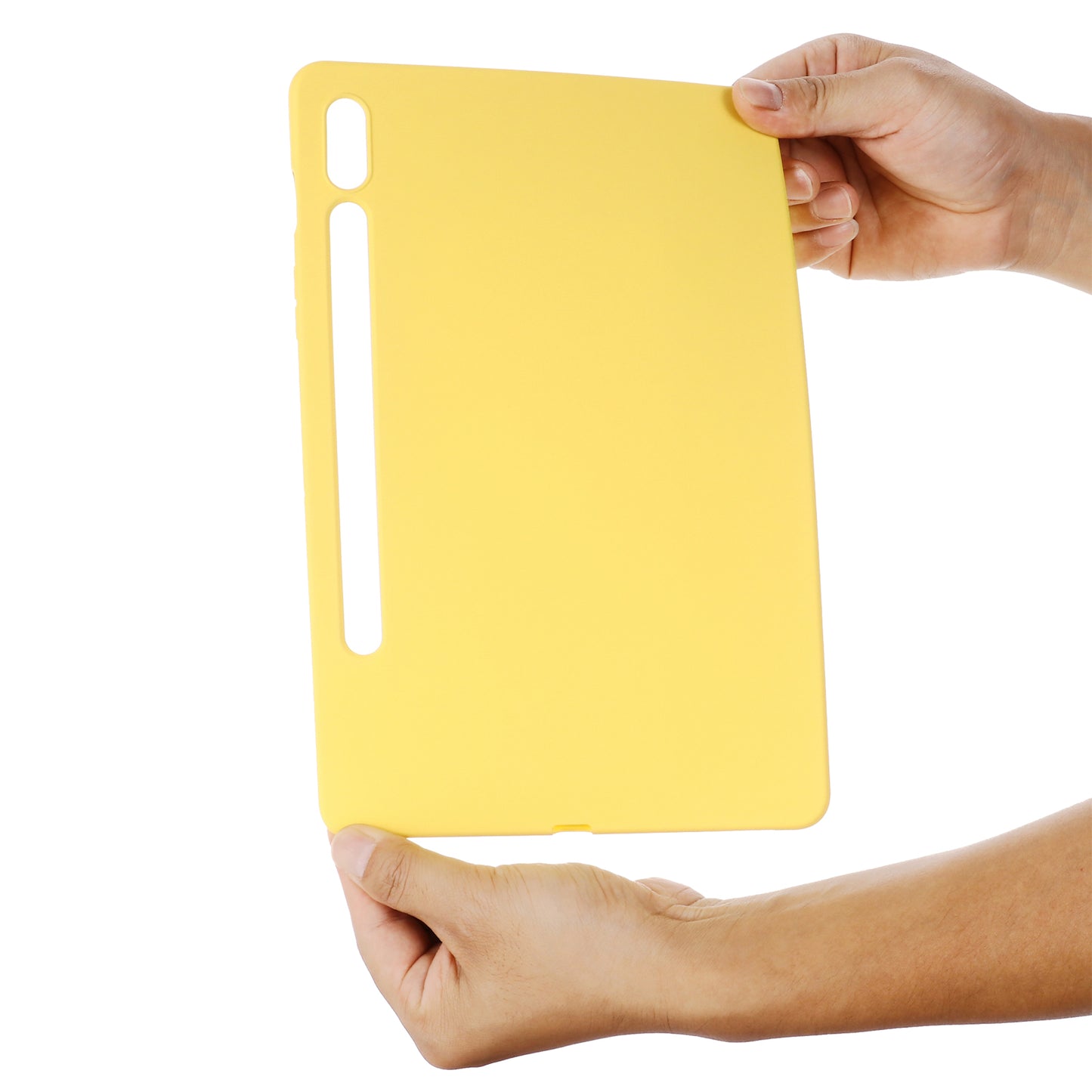 For Samsung Galaxy Tab S9 FE Case Microfiber Lining Liquid Silicone Cover - Yellow