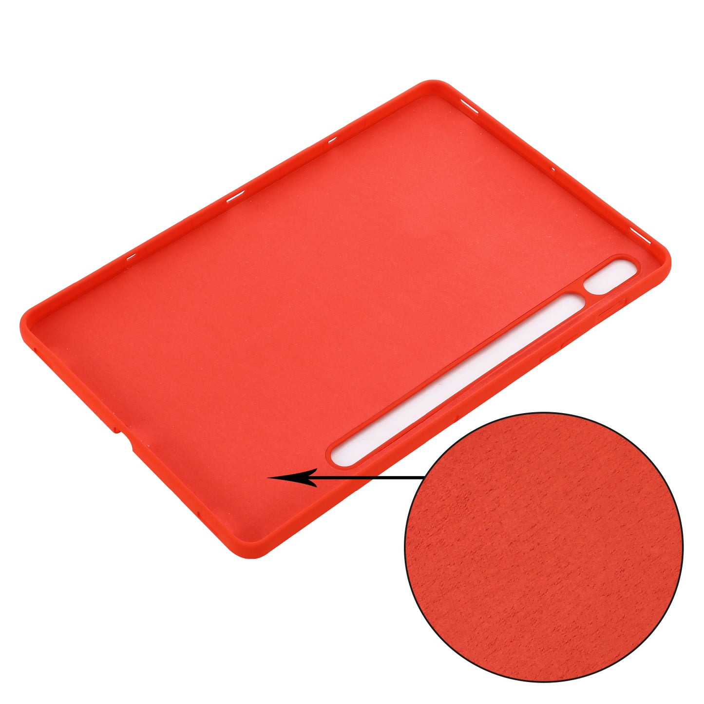 For Samsung Galaxy Tab S9 FE Case Microfiber Lining Liquid Silicone Cover - Red