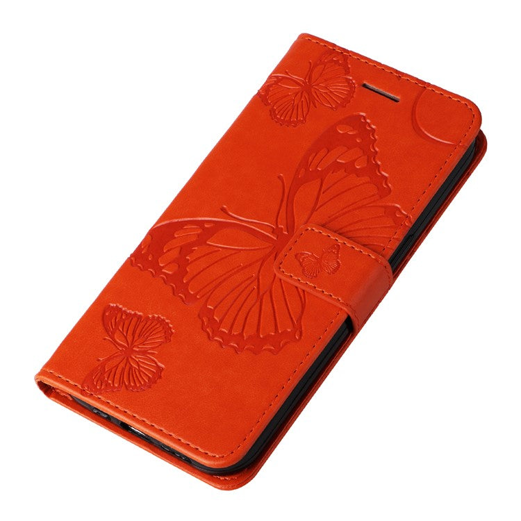 KT Imprinting Flower Series-2 For Oppo A38 4G Cover PU Leather Imprinted Phone Case - Orange