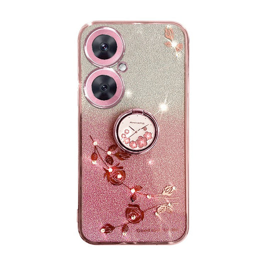 KADEM For Oppo K11 5G / OnePlus Nord CE3 5G Case TPU Ring Kickstand Phone Cover Slim-Fit Shell - Rose Gold