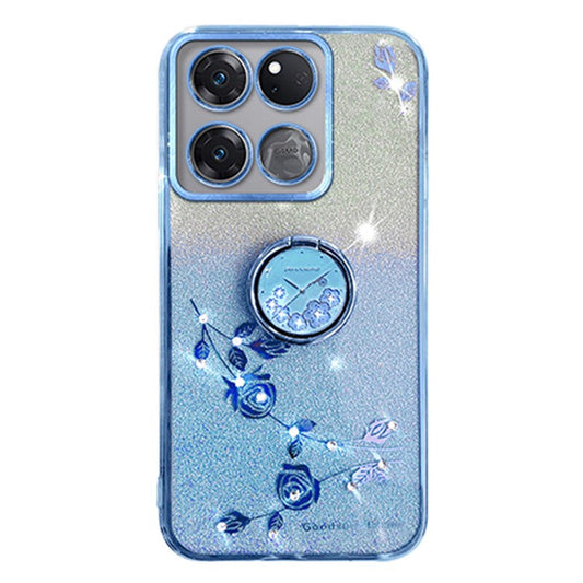 KADEM For OnePlus 10T 5G / Ace Pro 5G Case Flexible TPU Shell Ring Kickstand Phone Cover - Blue