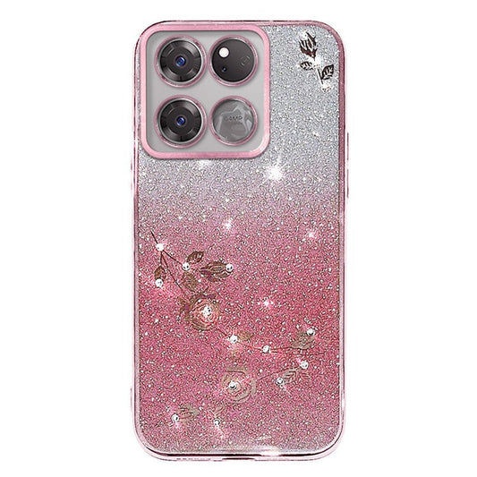 KADEM Phone Case For OnePlus 10T 5G / Ace Pro 5G Phone Shell Flower Decor Cover - Rose Gold