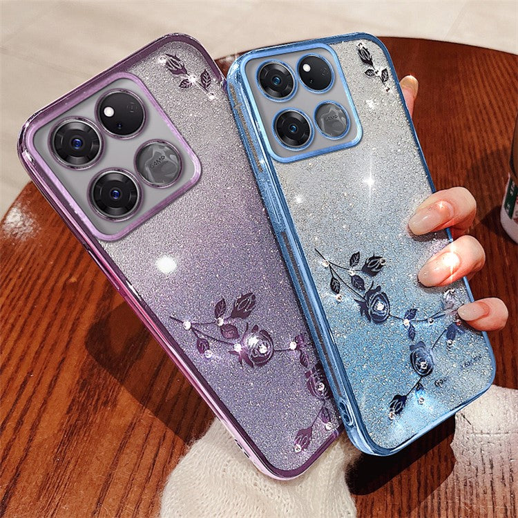 KADEM For OnePlus Ace Racing 5G Case Glitter Phone TPU Drop-proof Cover with Strap - Purple