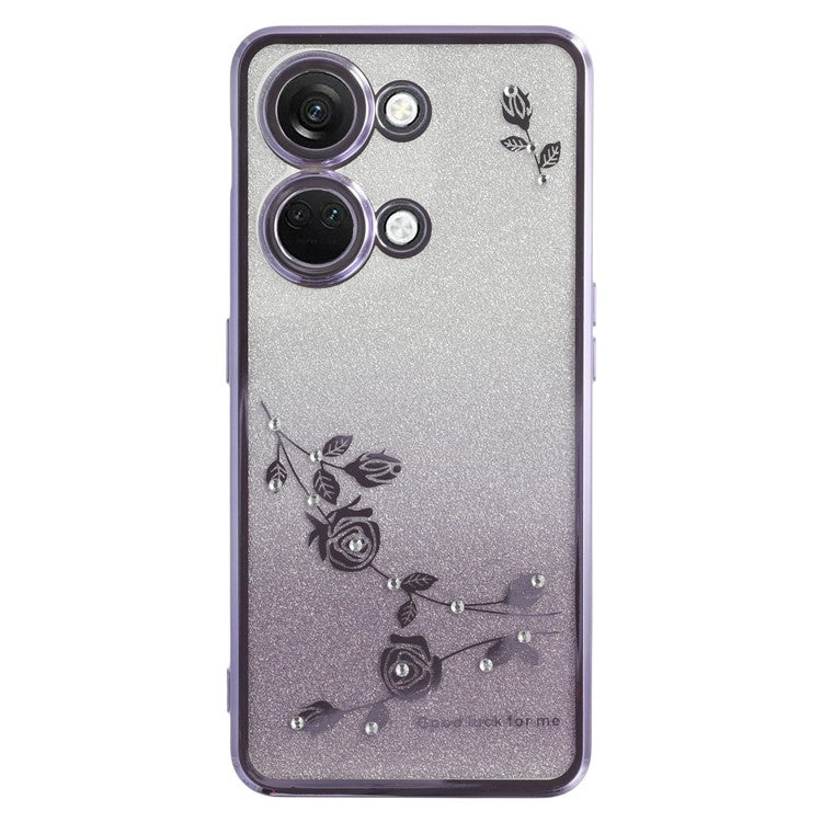 KADEM For OnePlus Ace 2V / Nord 3 5G Shockproof Phone Cover Case Flower Decor Shell - Purple