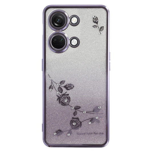 KADEM For OnePlus Ace 2V / Nord 3 5G Shockproof Phone Cover Case Flower Decor Shell - Purple