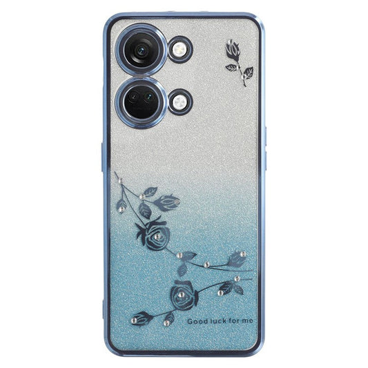 KADEM For OnePlus Ace 2V / Nord 3 5G Shockproof Phone Cover Case Flower Decor Shell - Blue