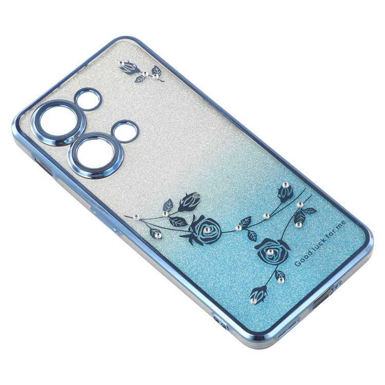 KADEM For OnePlus Ace 2V / Nord 3 5G Shockproof Phone Cover Case Flower Decor Shell - Blue