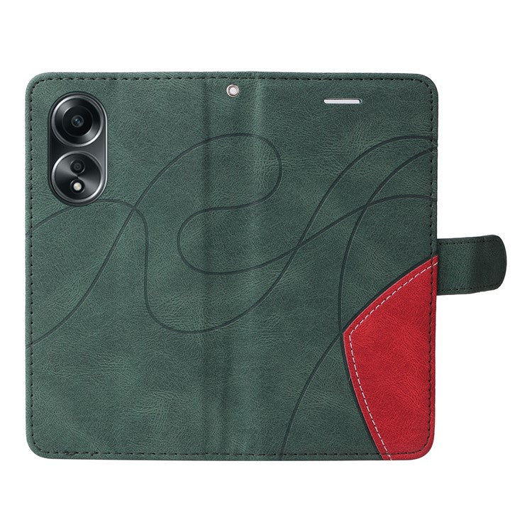 KT Leather Series-1 Phone Case for Oppo A58 4G Stand Anti-Scratch Cell Phone Protector Wallet - Green