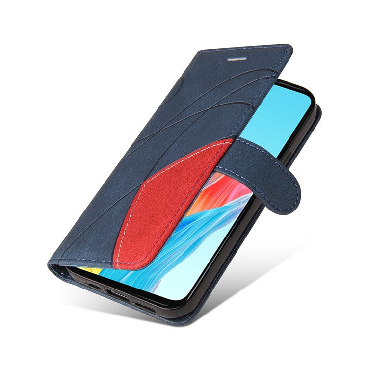 KT Leather Series-1 Phone Case for Oppo A58 4G Stand Anti-Scratch Cell Phone Protector Wallet - Blue